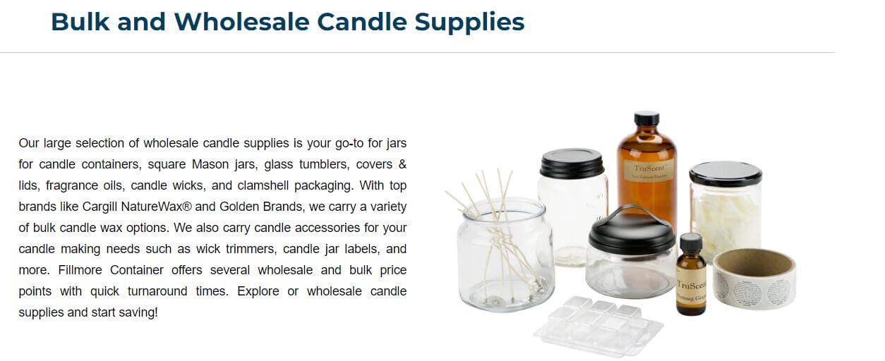 Bulk and wholesale candle supplies- Fillmore container