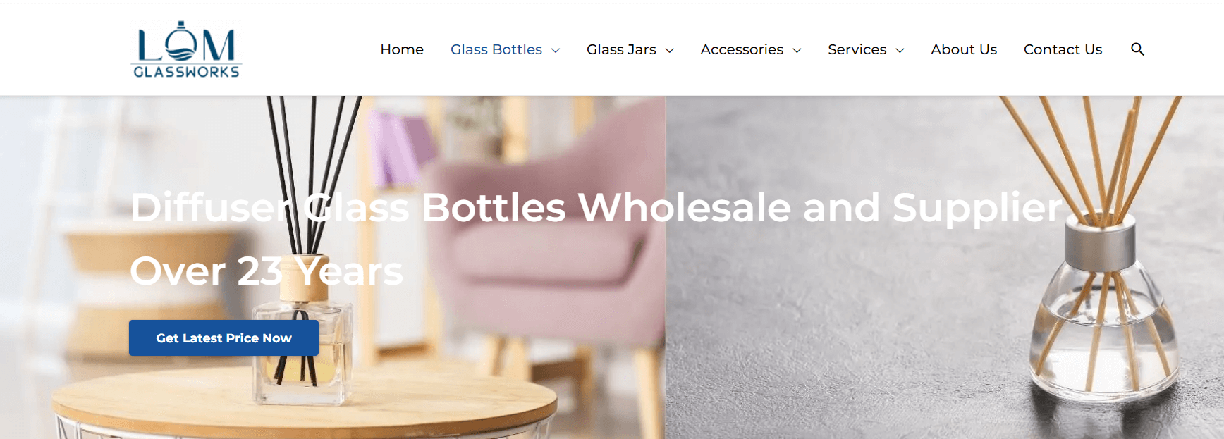 Diffuser Bottles wholesale and manufaccturer-LOM Glassworks