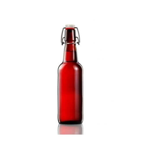 Red Glass Beer Bottles